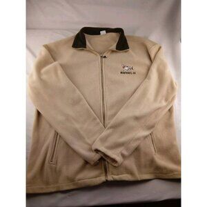 GOGO Sports Men's Jacket Size 3XL  Light Weight Tan Green Collar Long Sleeve